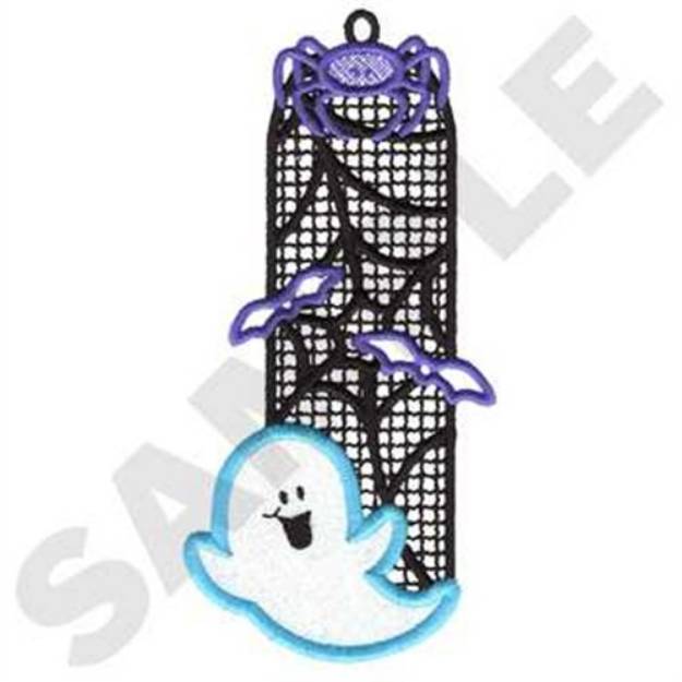 Picture of Ghost Bookmark Applique Machine Embroidery Design