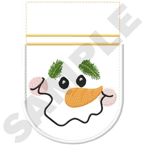Snowman Gift Bag (front) Machine Embroidery Design