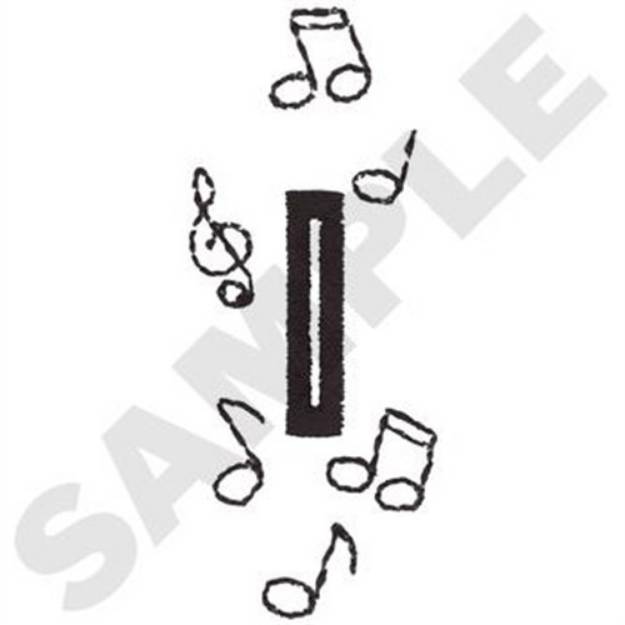 Picture of Music Buttonhole Machine Embroidery Design