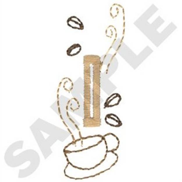 Picture of Coffee Buttonhole Machine Embroidery Design