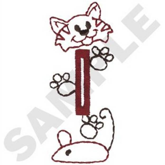 Picture of Kitty Buttonhole Machine Embroidery Design