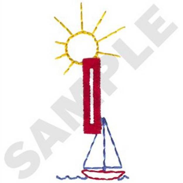 Picture of Sailboat Buttonhole Machine Embroidery Design