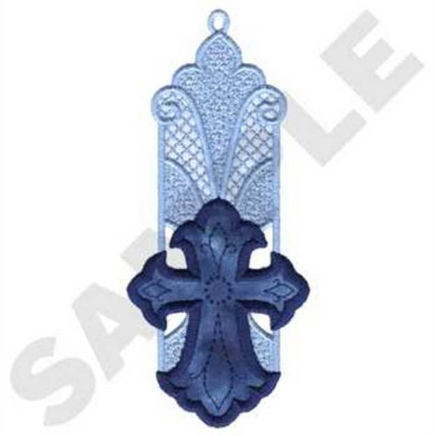 Picture of Cross Bookmark Machine Embroidery Design