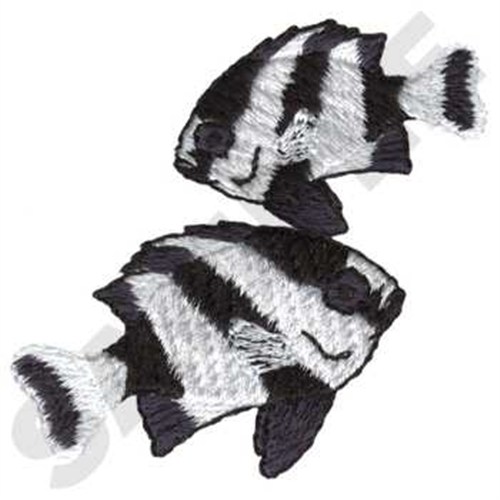 4 Stripe Damsel Fish Machine Embroidery Design | Embroidery Library at