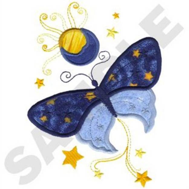 Picture of Celestial Butterfly Applique Machine Embroidery Design