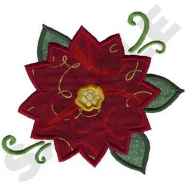 Picture of Poinsettia Applique Machine Embroidery Design