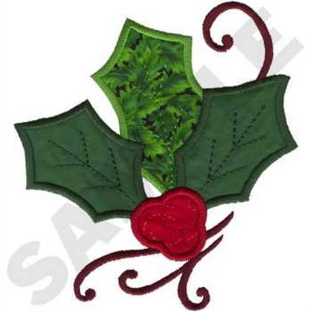 Picture of Holly Applique Machine Embroidery Design