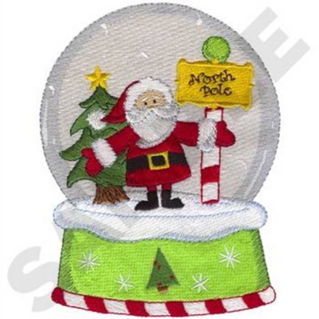 Picture of Santa Snow Globe Machine Embroidery Design