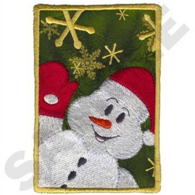 Picture of Snowman Waving Machine Embroidery Design