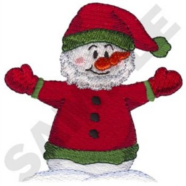 Picture of Santa Snowman Machine Embroidery Design