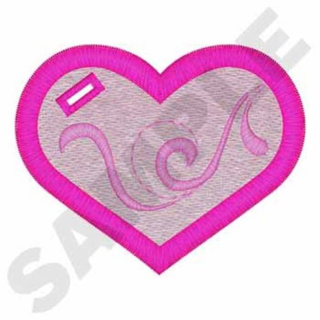 Picture of Heart Tag Machine Embroidery Design