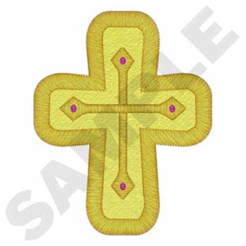 Gold Cross Machine Embroidery Design