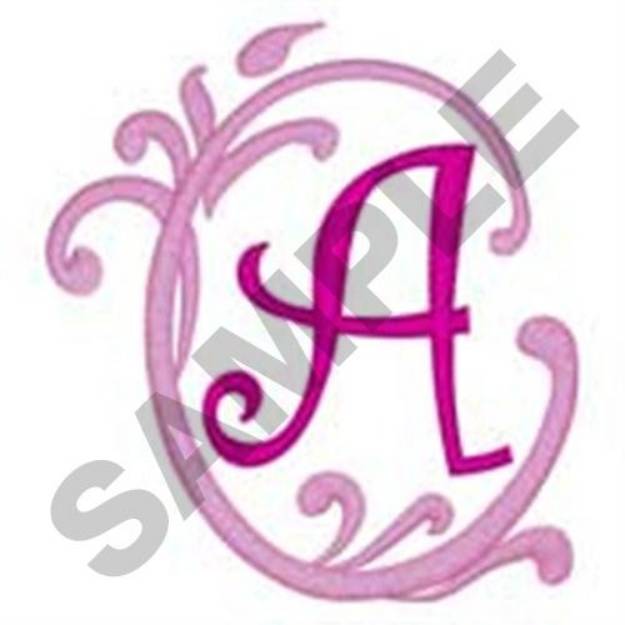 Picture of Pink Scroll A Machine Embroidery Design