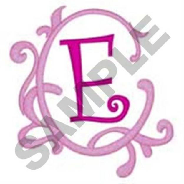 Picture of Pink Scroll E Machine Embroidery Design