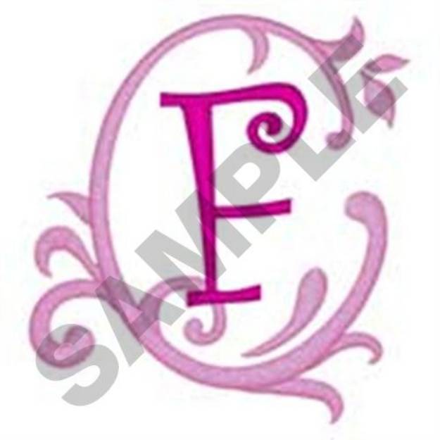 Picture of Pink Scroll F Machine Embroidery Design