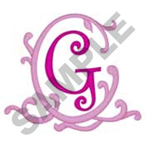 Pink Scroll G Machine Embroidery Design