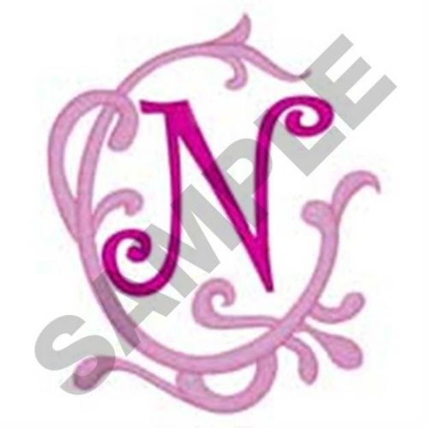 Picture of Pink Scroll N Machine Embroidery Design