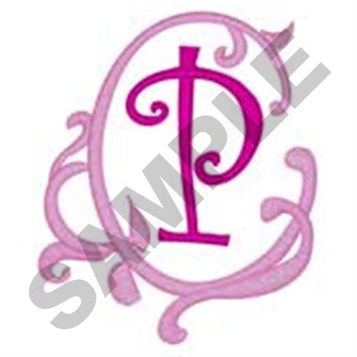 Pink Scroll P Machine Embroidery Design
