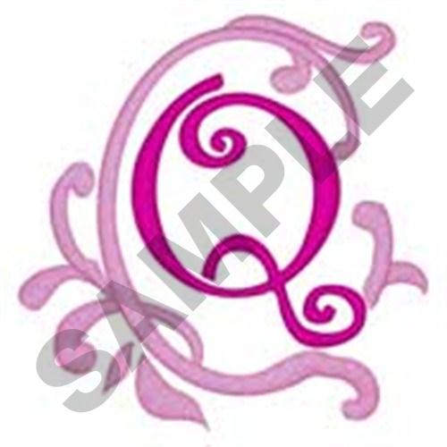 Pink Scroll Q Machine Embroidery Design