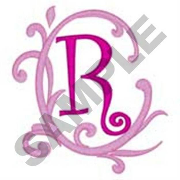 Picture of Pink Scroll R Machine Embroidery Design