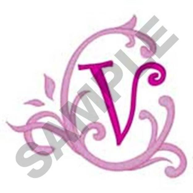 Picture of Pink Scroll V Machine Embroidery Design