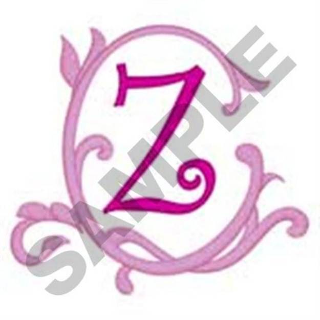 Picture of Pink Scroll Z Machine Embroidery Design
