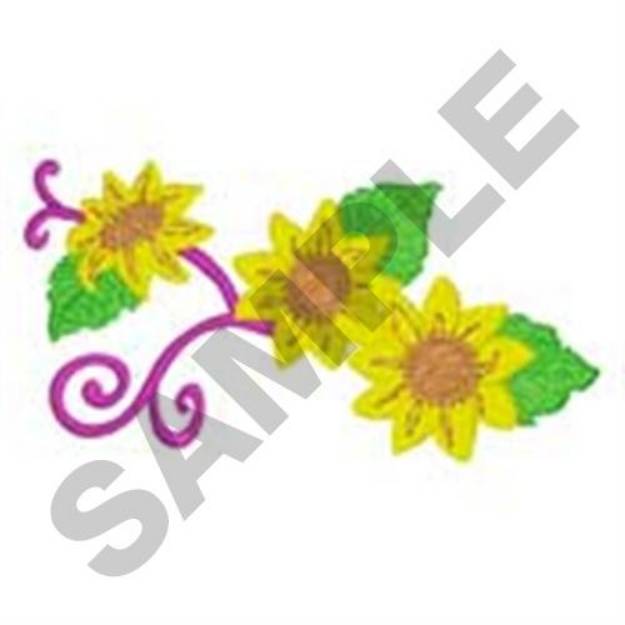 Picture of Small Sunflower Border Machine Embroidery Design