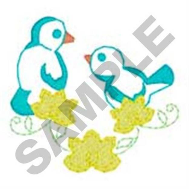 Picture of Small Birds Corner Machine Embroidery Design