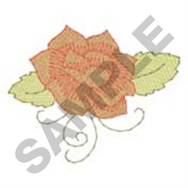 Picture of Small Rose Corner Machine Embroidery Design