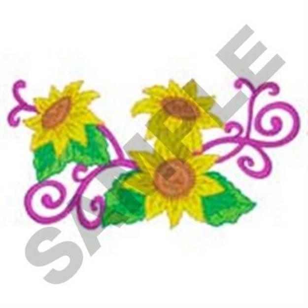 Picture of Sunflower Border Accent Machine Embroidery Design