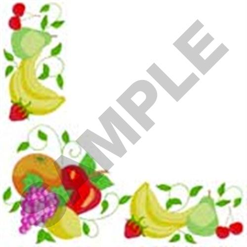 Tablecloth Fruit Corner Machine Embroidery Design