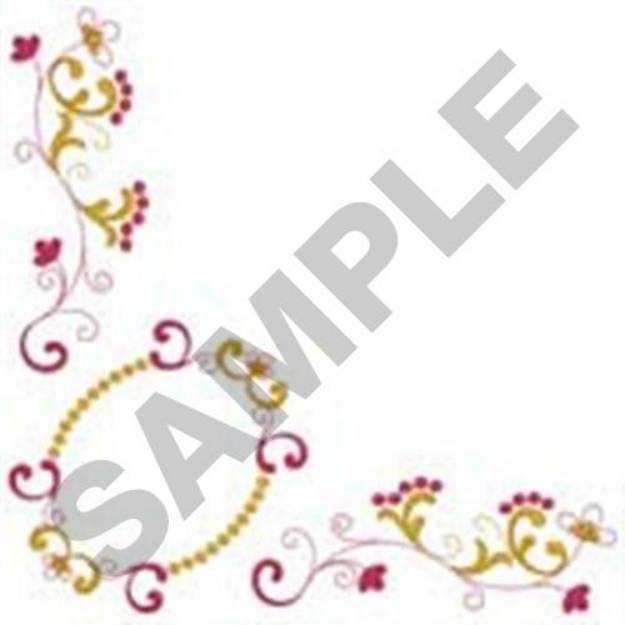 Picture of Tablecloth Monogram Corner Machine Embroidery Design