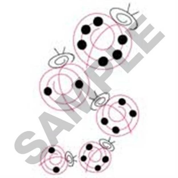 Picture of Outlined Ladybugs Machine Embroidery Design