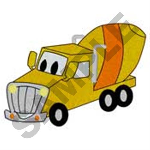 Smiling Cement Truck Machine Embroidery Design