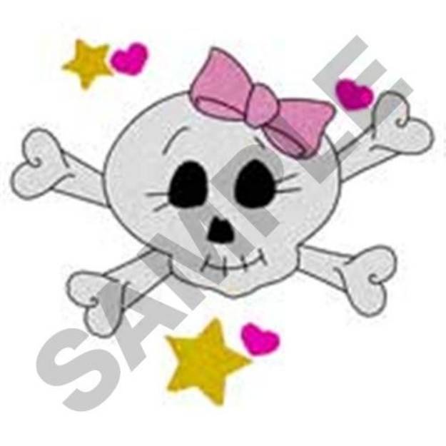 Picture of Girl Skull Machine Embroidery Design