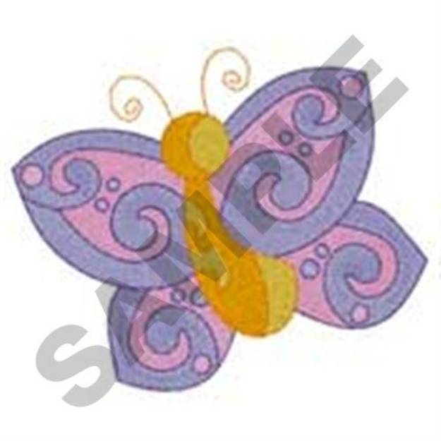 Picture of Scroll Butterfly Machine Embroidery Design