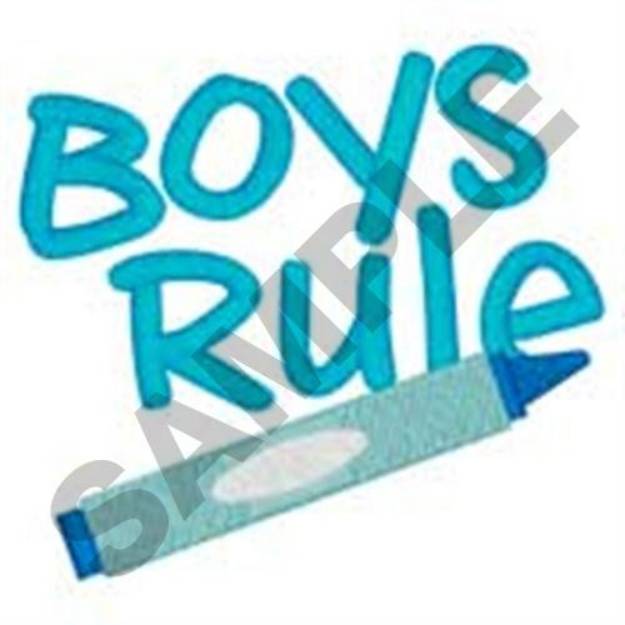 Picture of Boys Rule Machine Embroidery Design