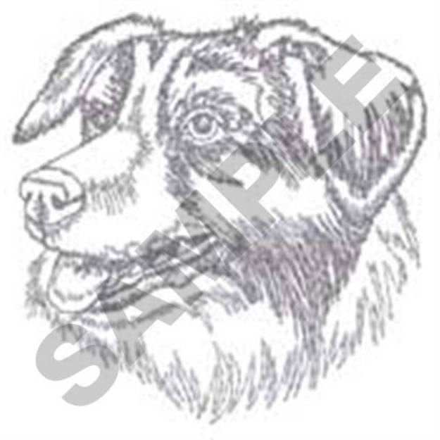 Picture of Border Collie Head Machine Embroidery Design