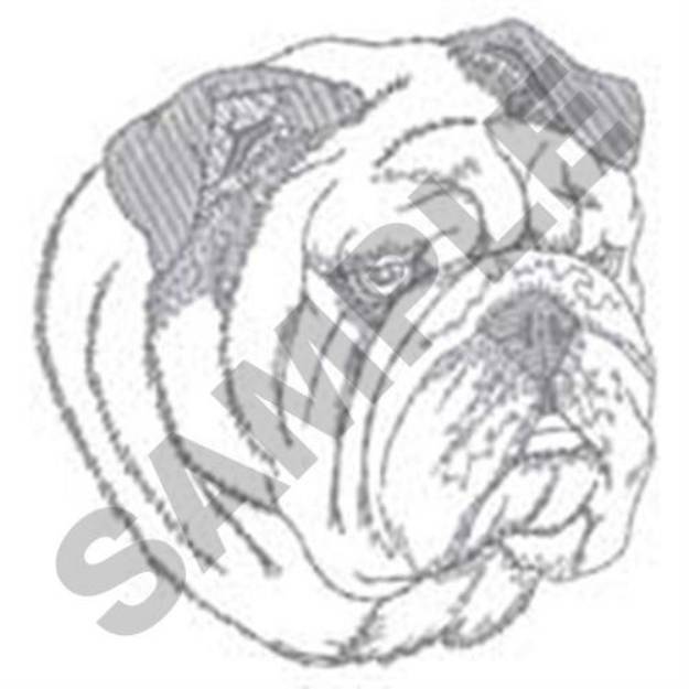 Picture of Bulldog Head Outline Machine Embroidery Design