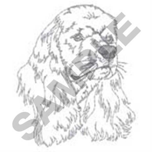 Picture of Cocker Spaniel Head Machine Embroidery Design