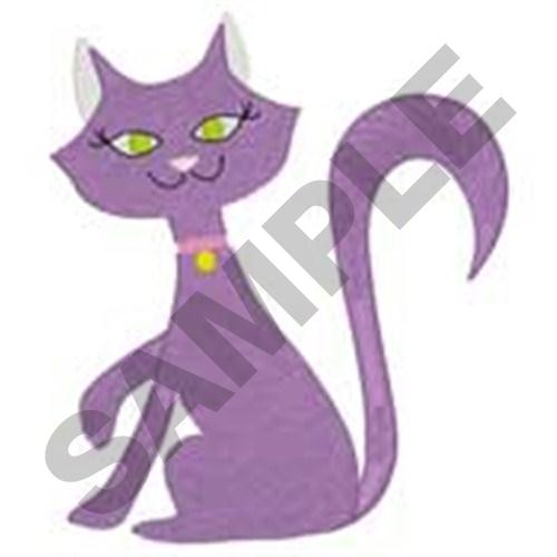 Purple Cat Machine Embroidery Design