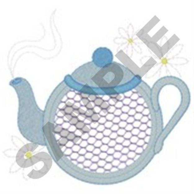 Picture of Teapot Applique Machine Embroidery Design