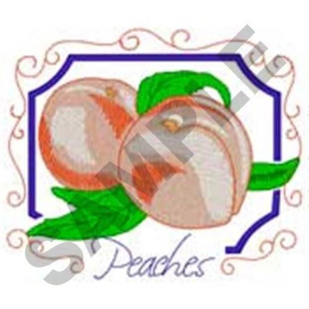 Picture of Scroll Framed Peaches Machine Embroidery Design