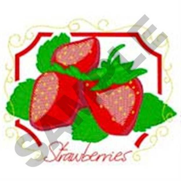 Picture of Framed Strawberries Machine Embroidery Design