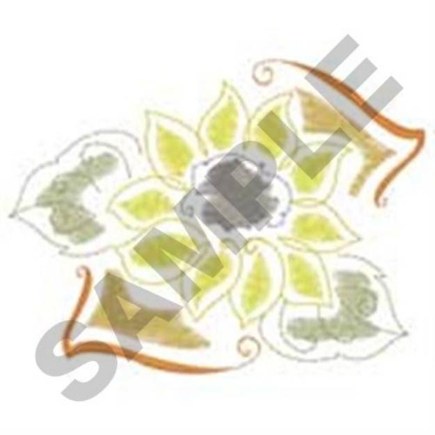 Picture of Stylish Sunflower Machine Embroidery Design