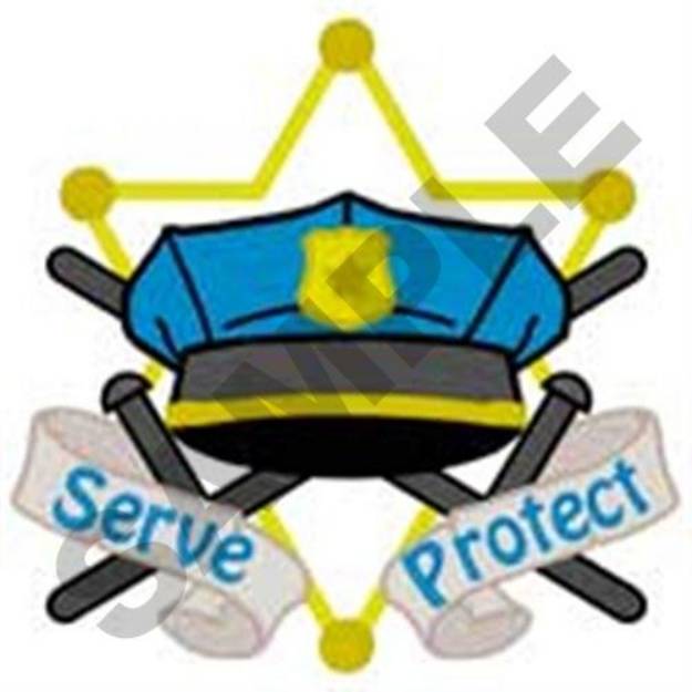 Picture of Serve & Protect Machine Embroidery Design