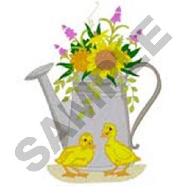 Picture of Ducklings & Water Can Machine Embroidery Design