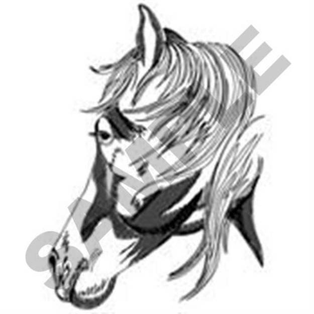 Picture of Backview Of Horse Head Machine Embroidery Design