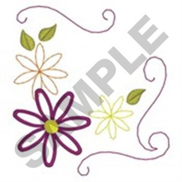 Picture of Flowers Swirl Machine Embroidery Design