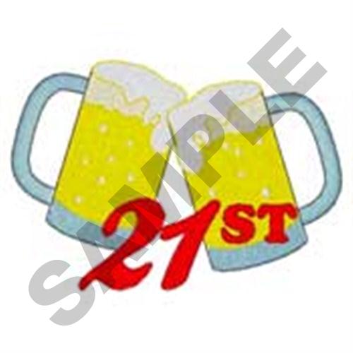 21st Birthday Machine Embroidery Design